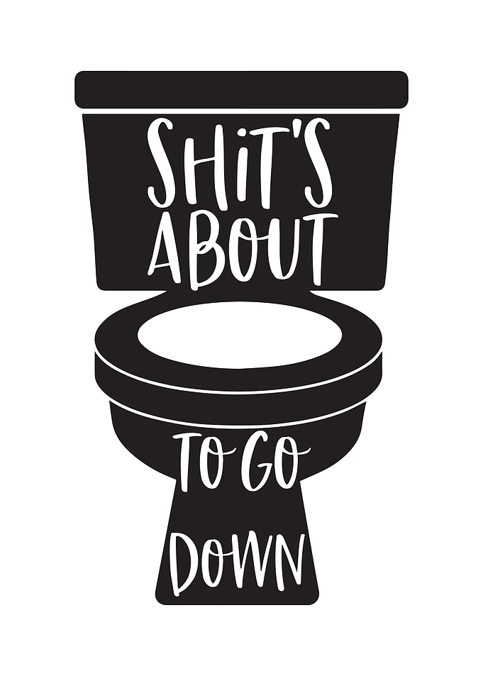Funny Bathroom Toilet Blk