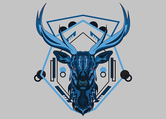 blue deer watching