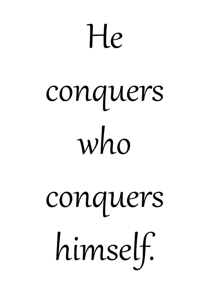 He conquers
