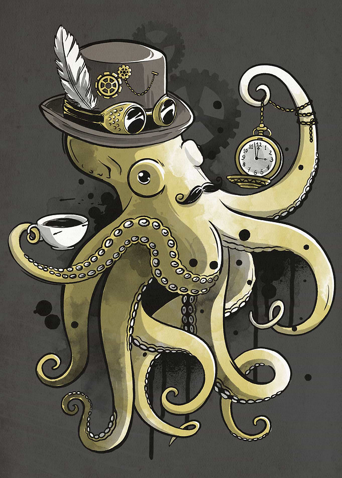 Steampunk octopus
