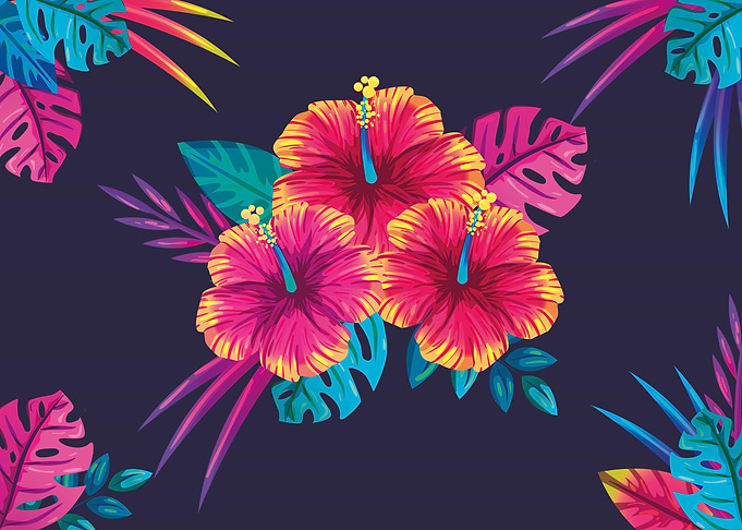 Neon flowers