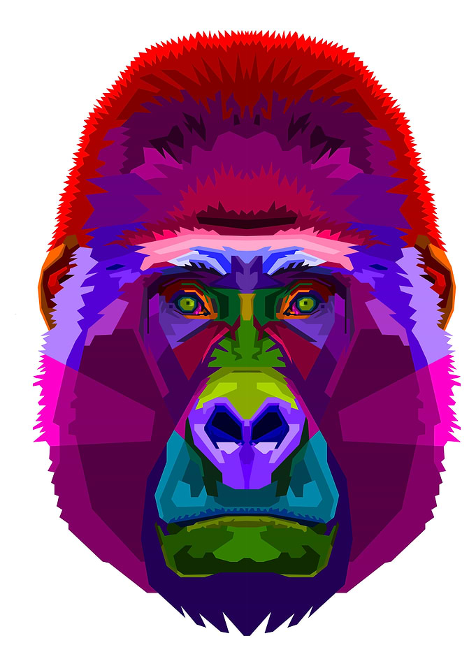 gorilla on geometric art