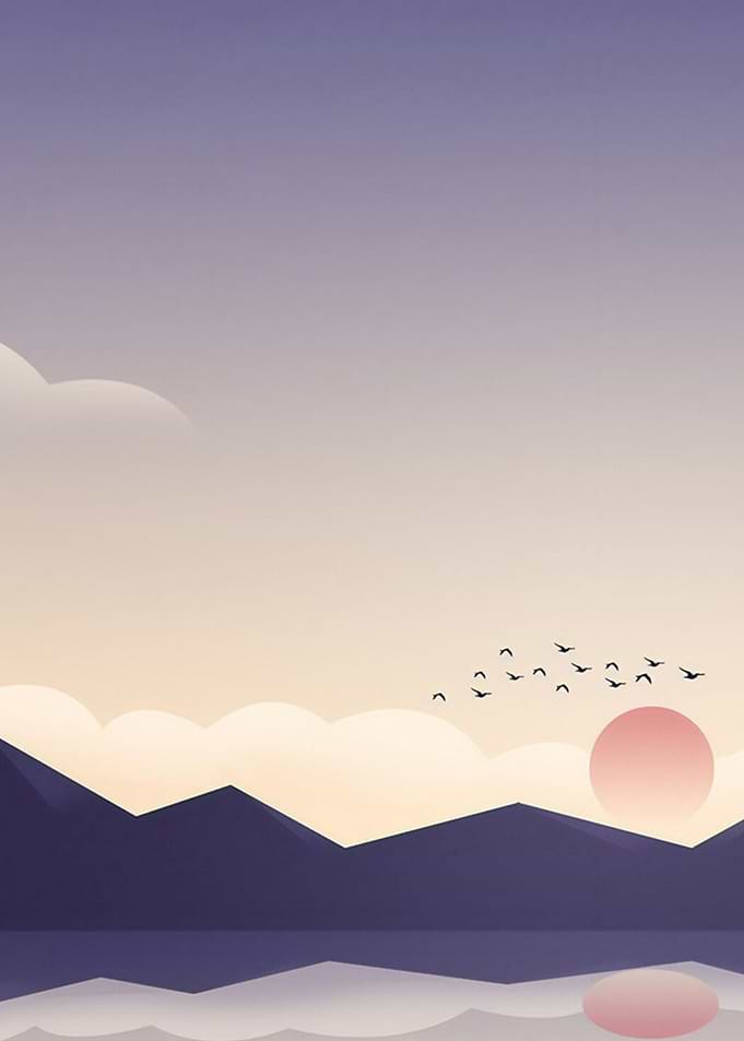 Sunset and Mountain