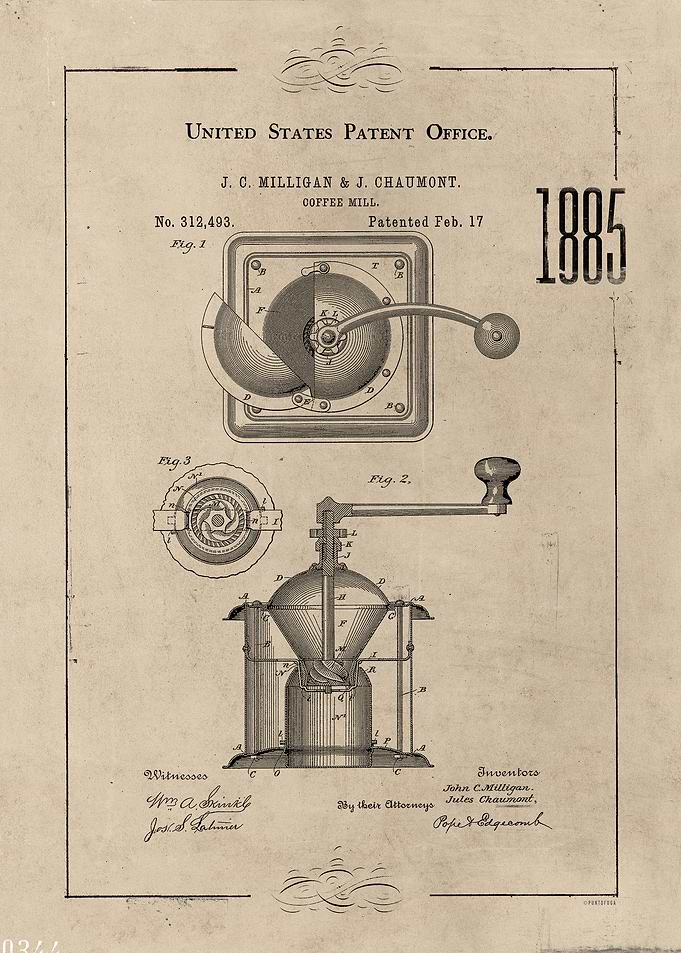 Coffee Mill poster patent