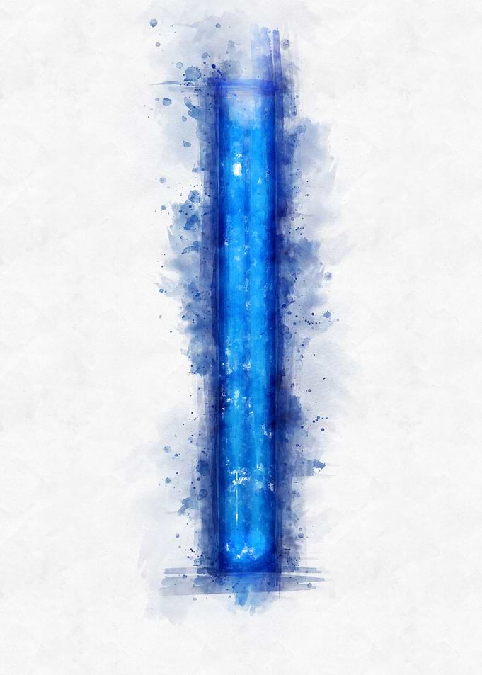 I letter watercolor