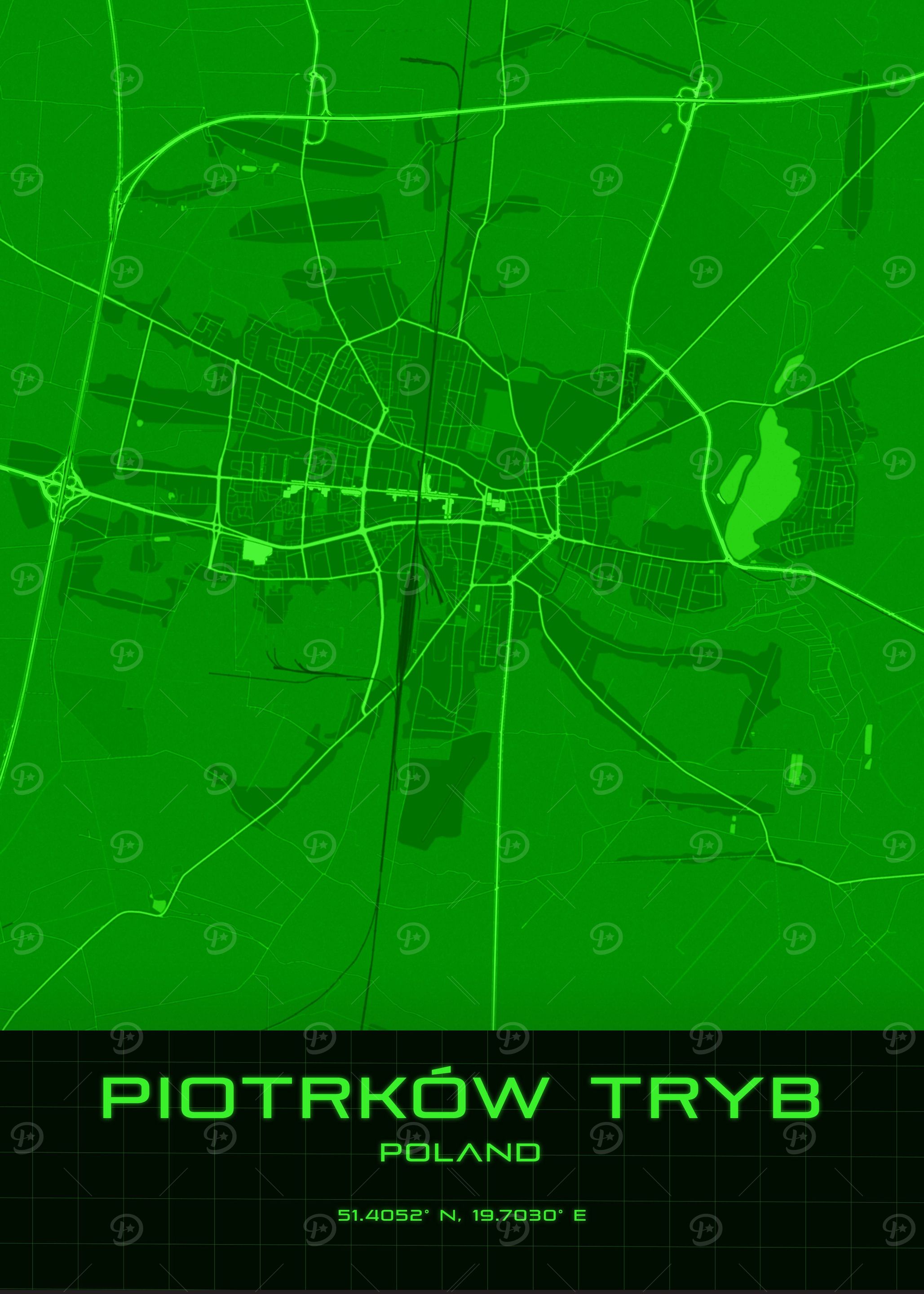 Piotrkow Synthwave Map