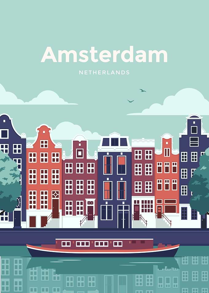 Amsterdam Travel Poster