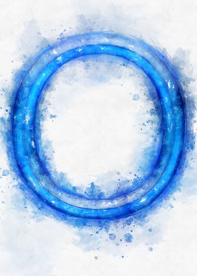 O letter watercolor