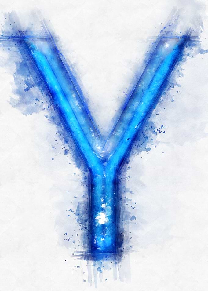 Y letter watercolor
