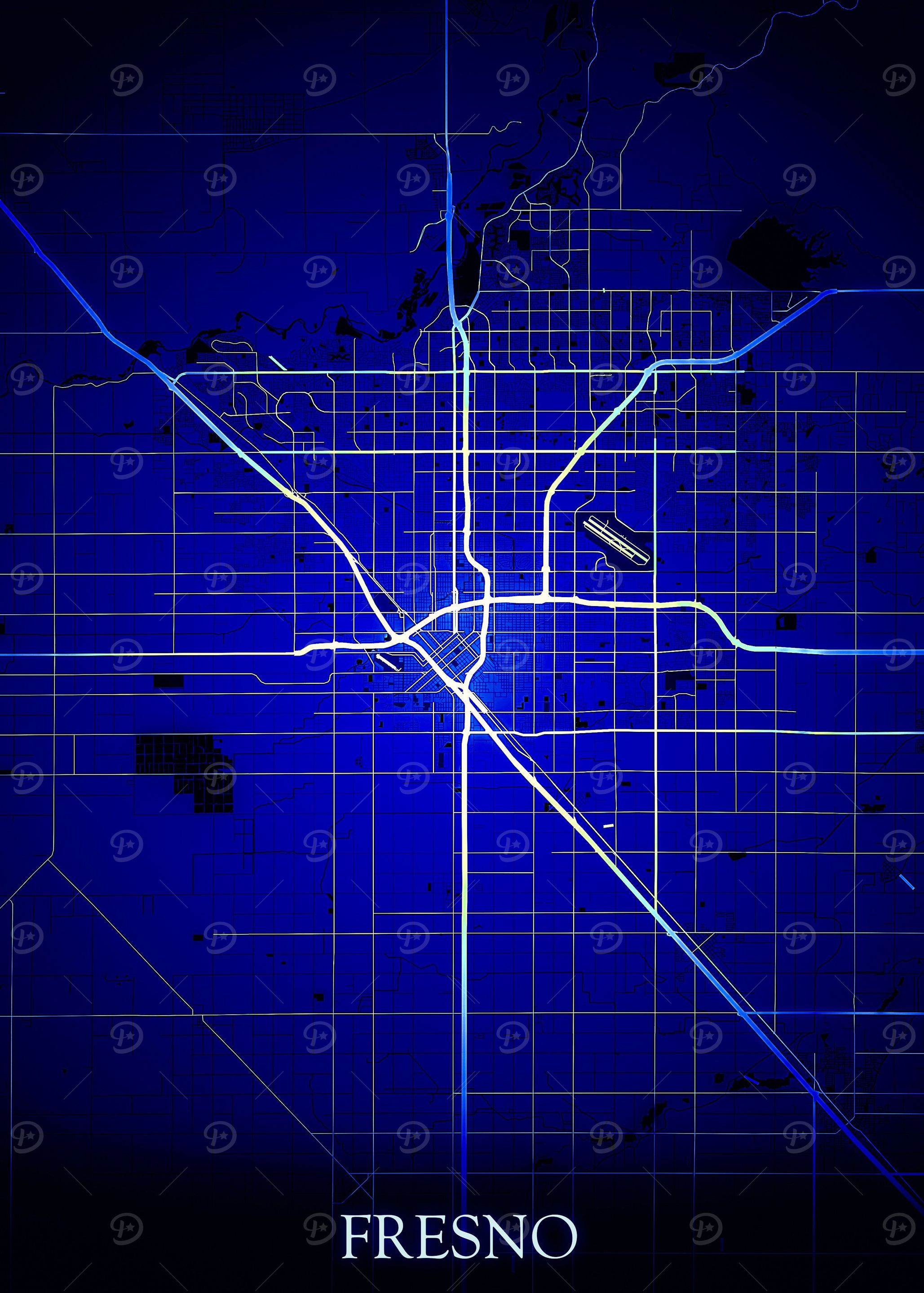 Fresno Blue Map