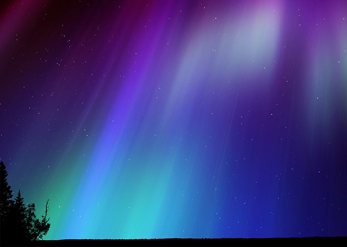 Aurora Synthwave space art
