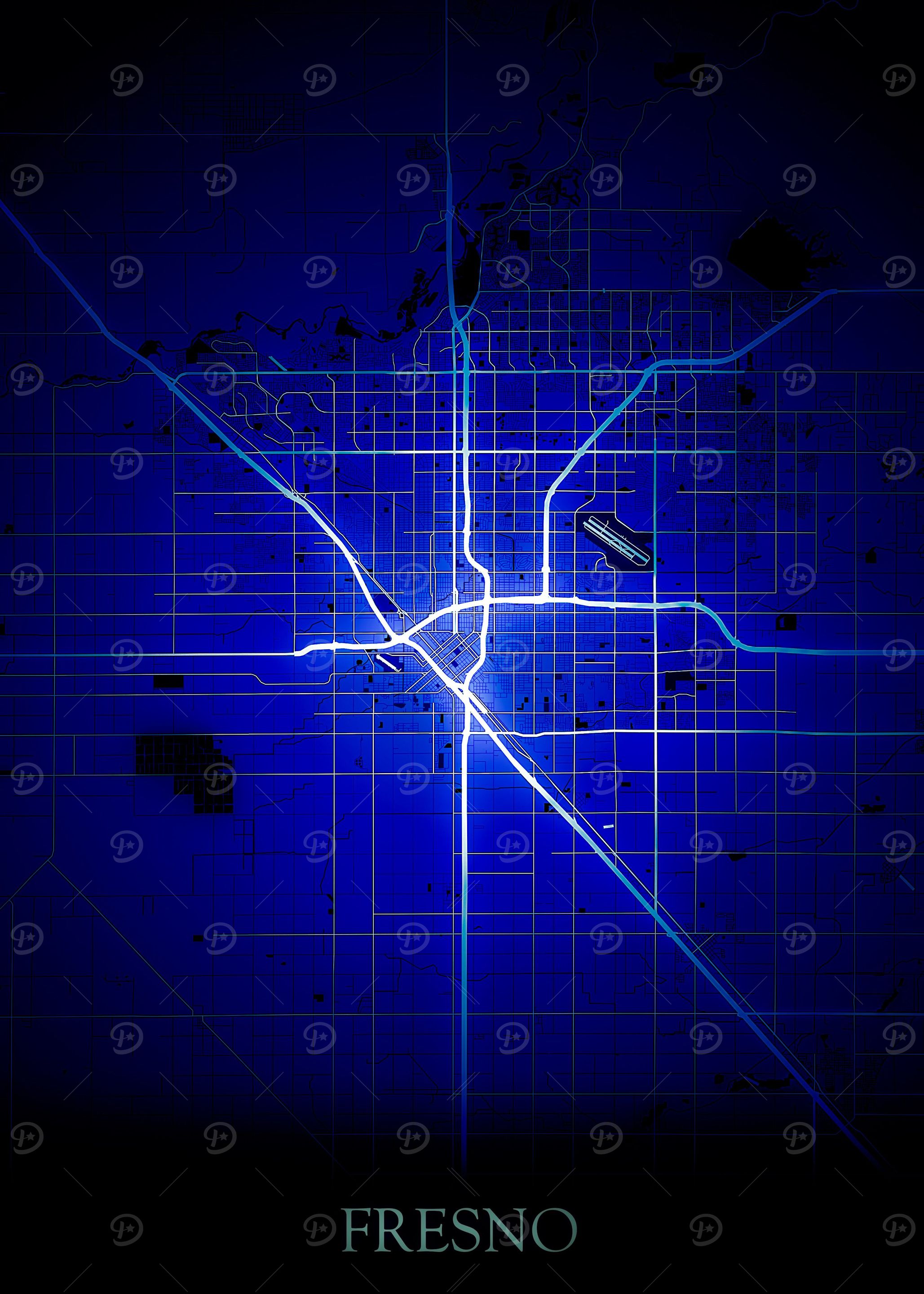 Fresno Blue Map