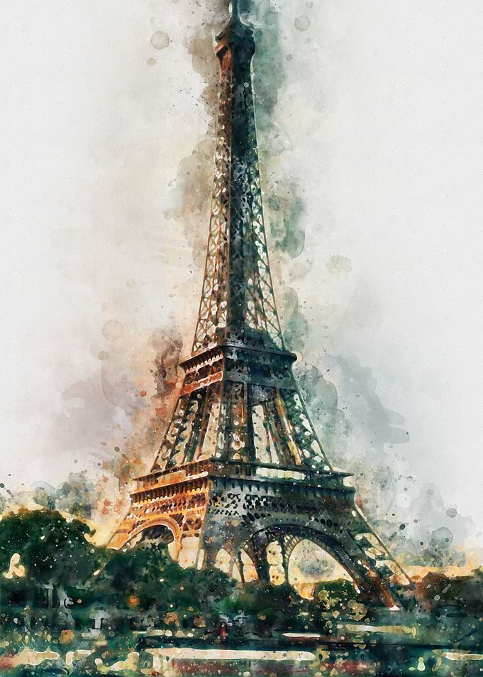 Tour Eiffel Watercolor