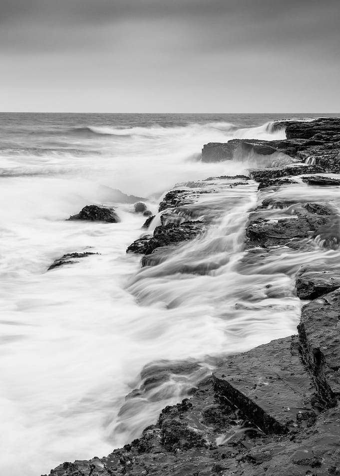 Water flowing over rocks