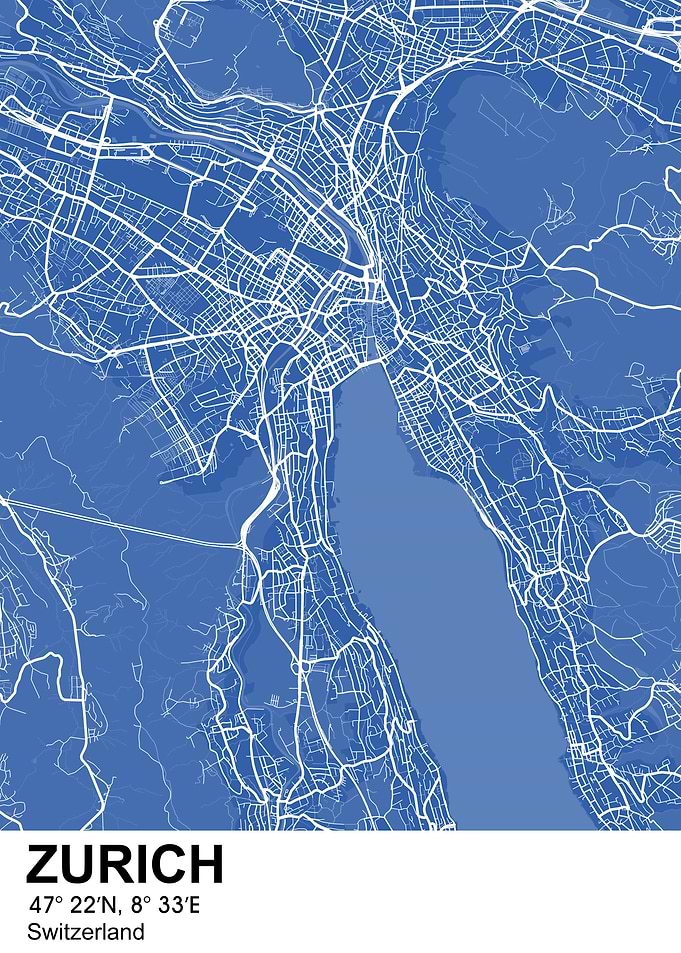 zurich color city map