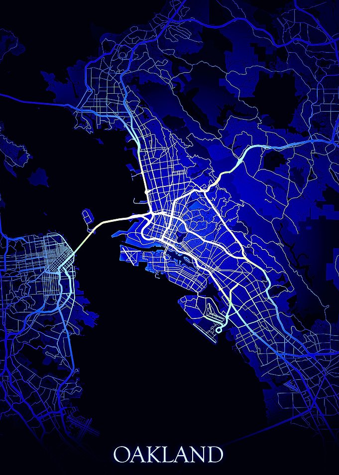 Oakland Blue Map