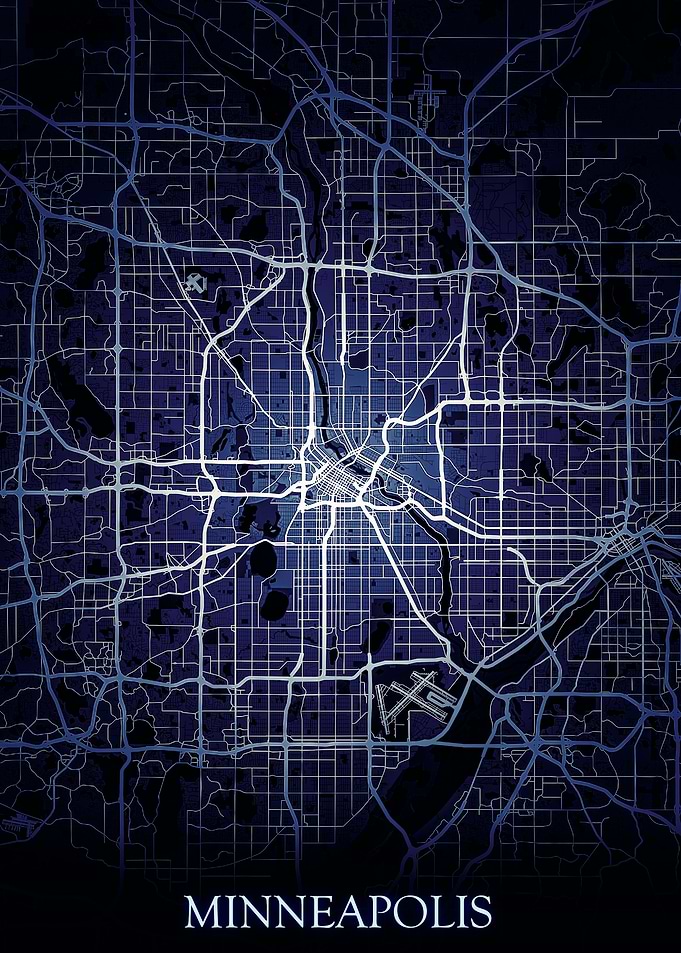 Minneapolis Night map