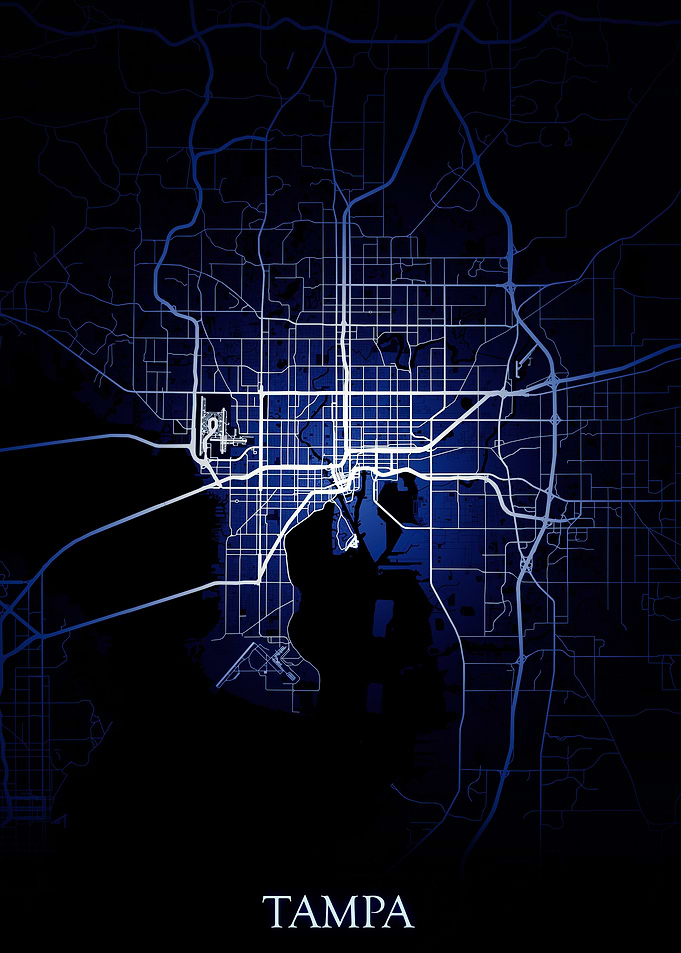 Tampa Night Map