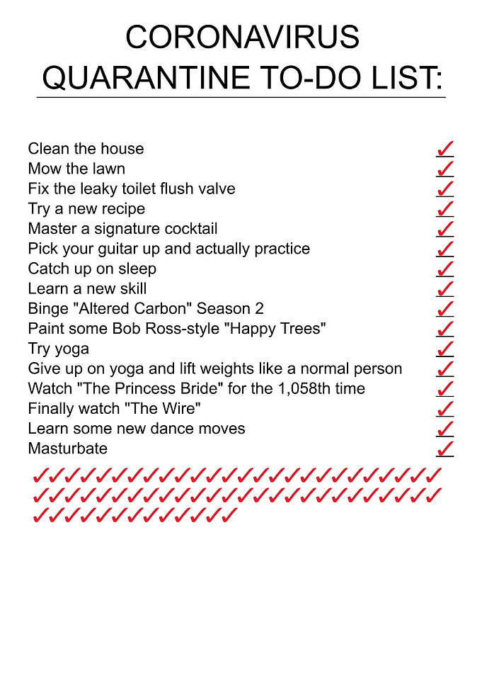 Quarantine To Do List