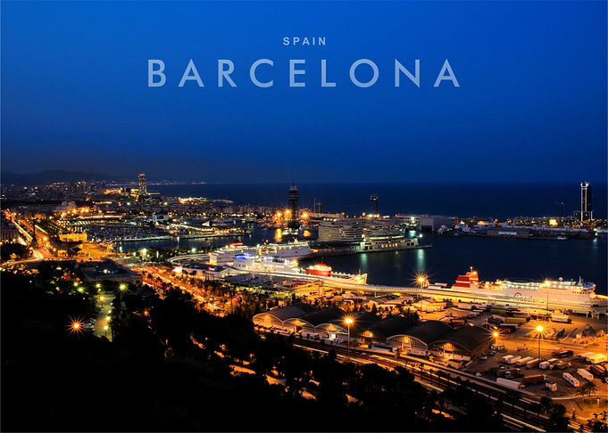 Barcelona city night