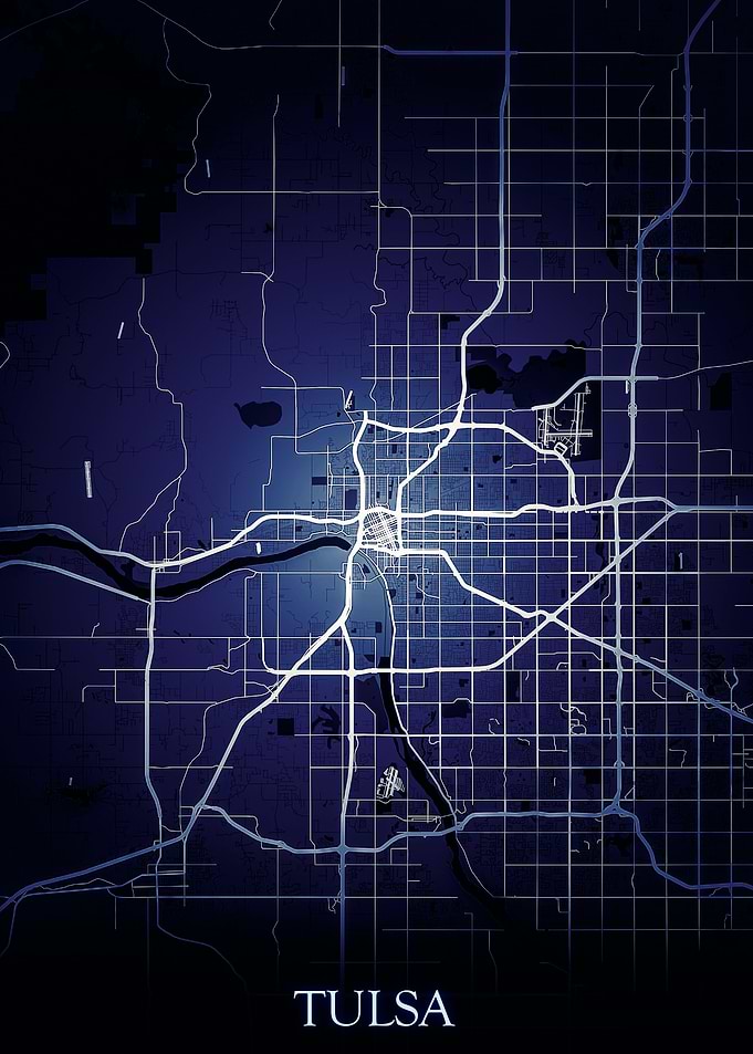 Tulsa Night Map