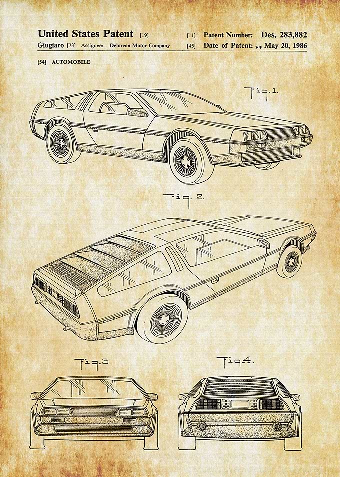 Delorean Automobile Patent