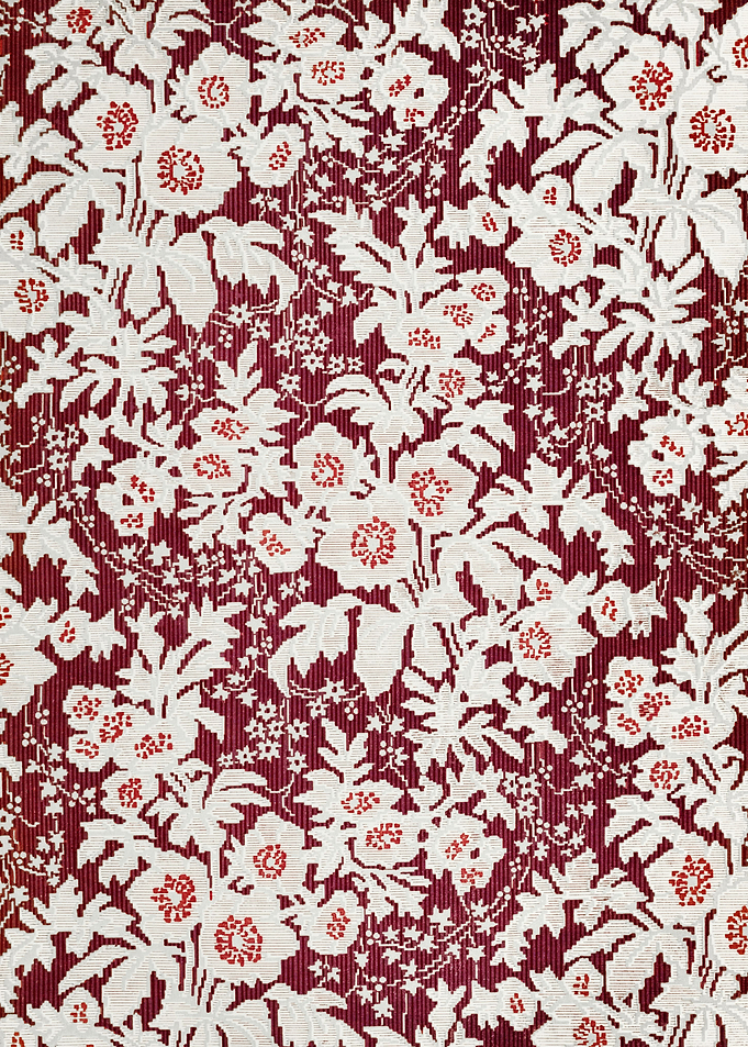 Figured silk embroidery