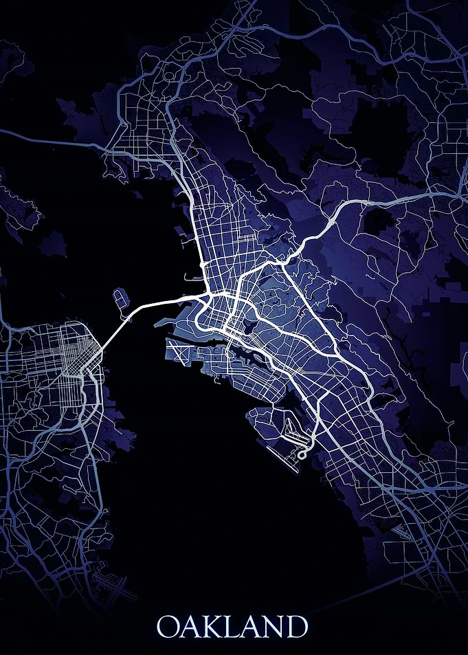 Oakland Night Map
