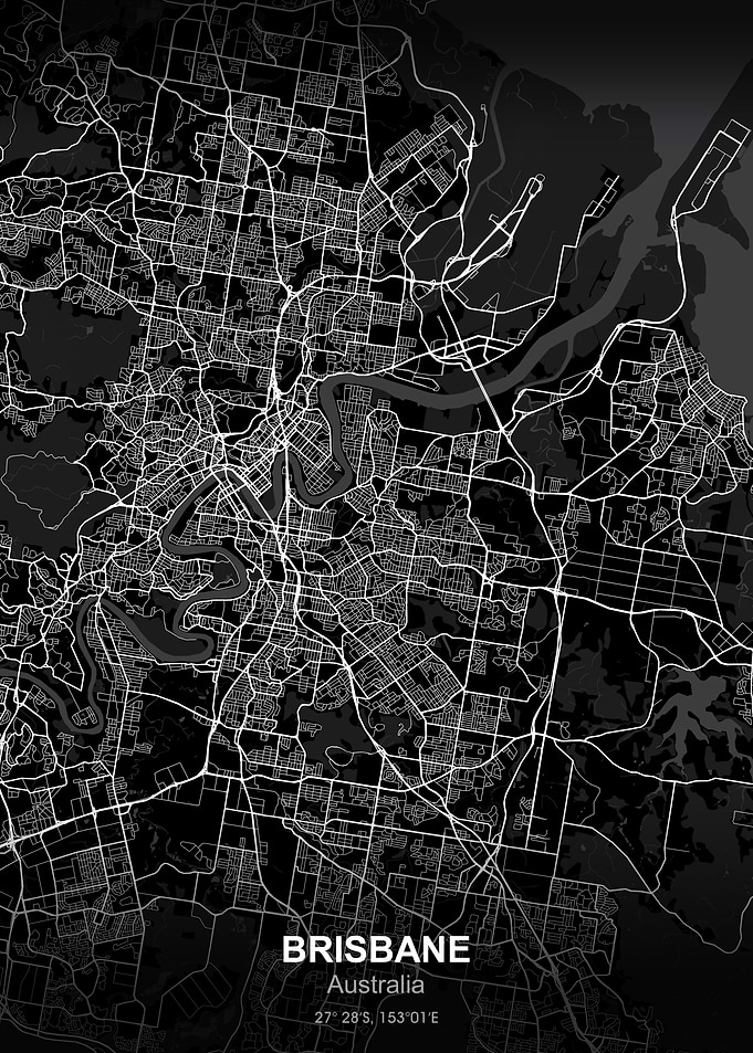 BRISBANE city map black