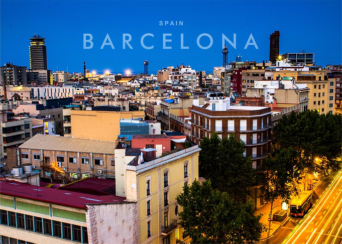 Barcelona city night