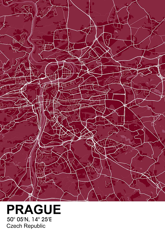 prague color city map