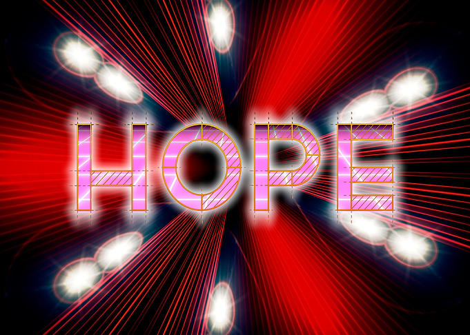 Neon space travel hope tex