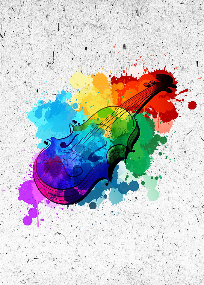 Cello Violin Colorful