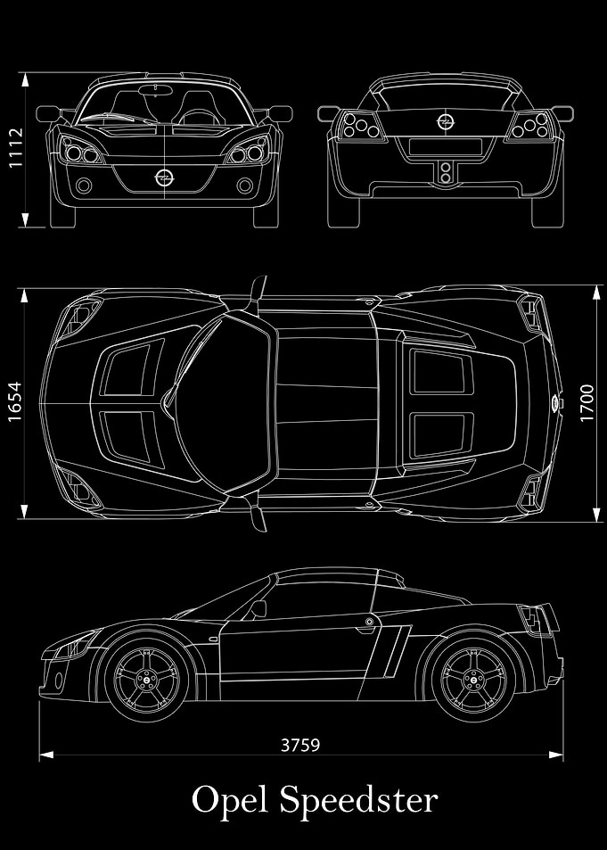 Opel Speedster Blueprint