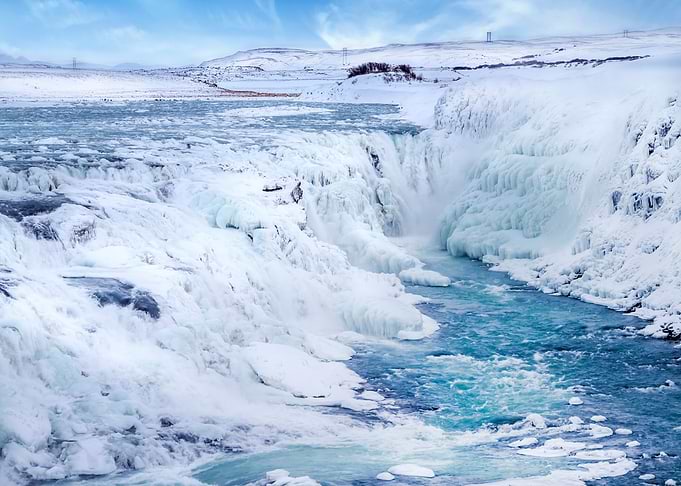 ICELAND Gullfoss in winter