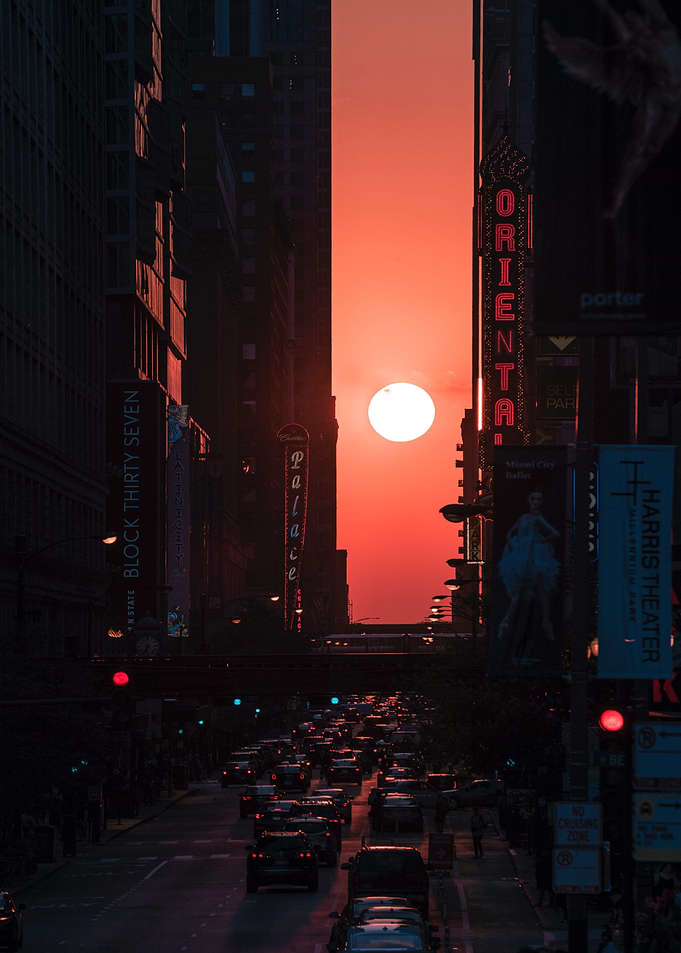 running road sunset