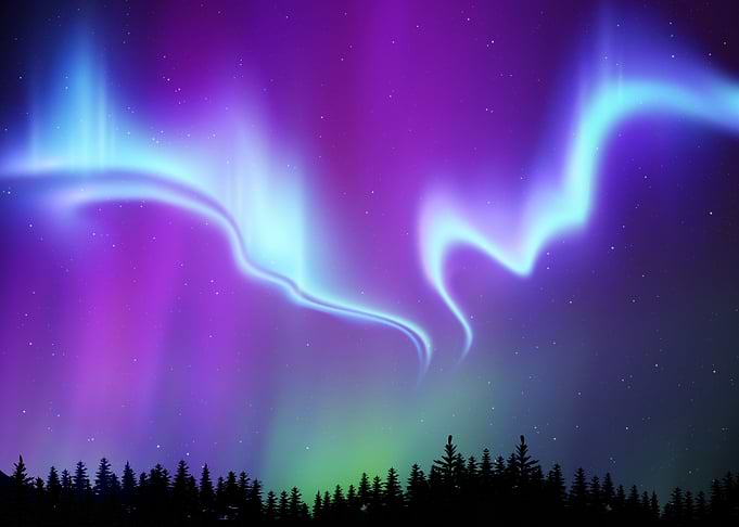 Aurora Synthwave space art