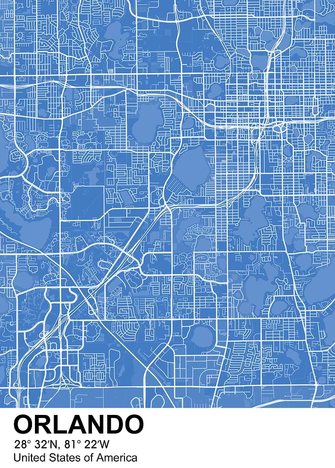 orlando color city map