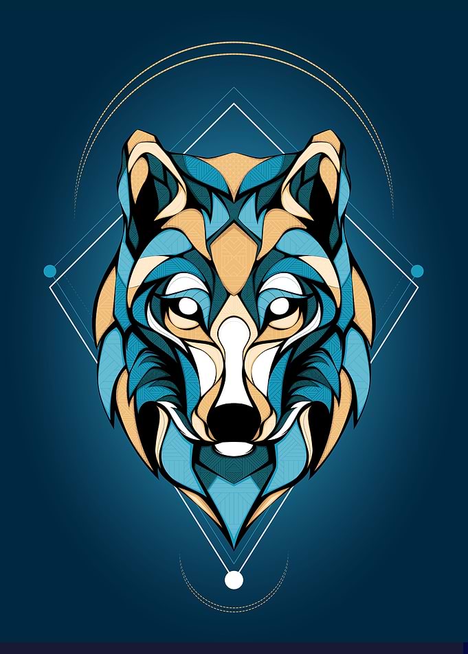 The arctic wolf head wild