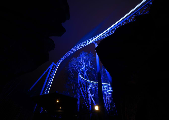 Blue Fire at Night