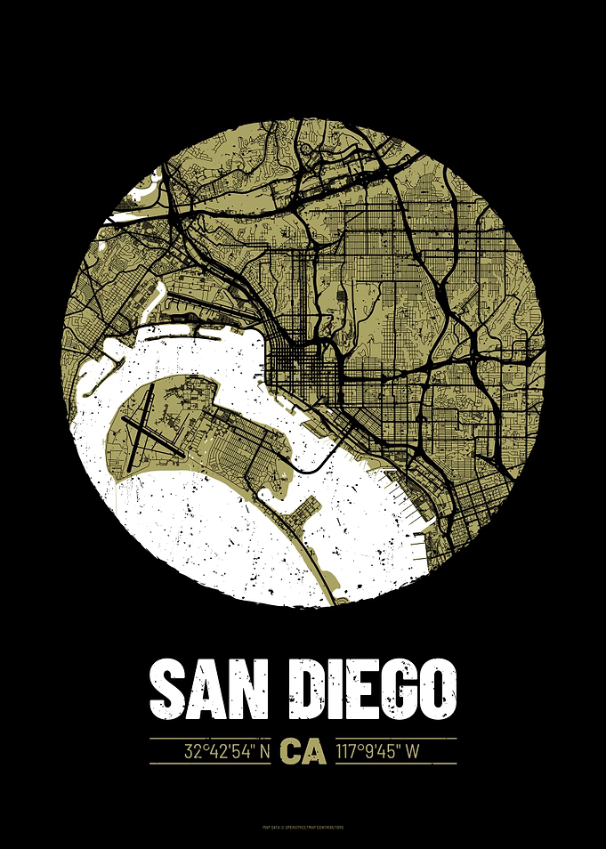 San Diego City Map Design