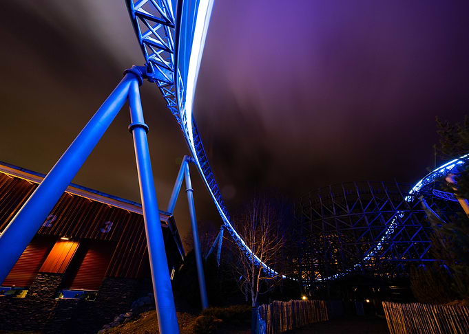 Blue Fire at Night