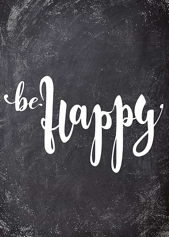 be happy Chalkboard art
