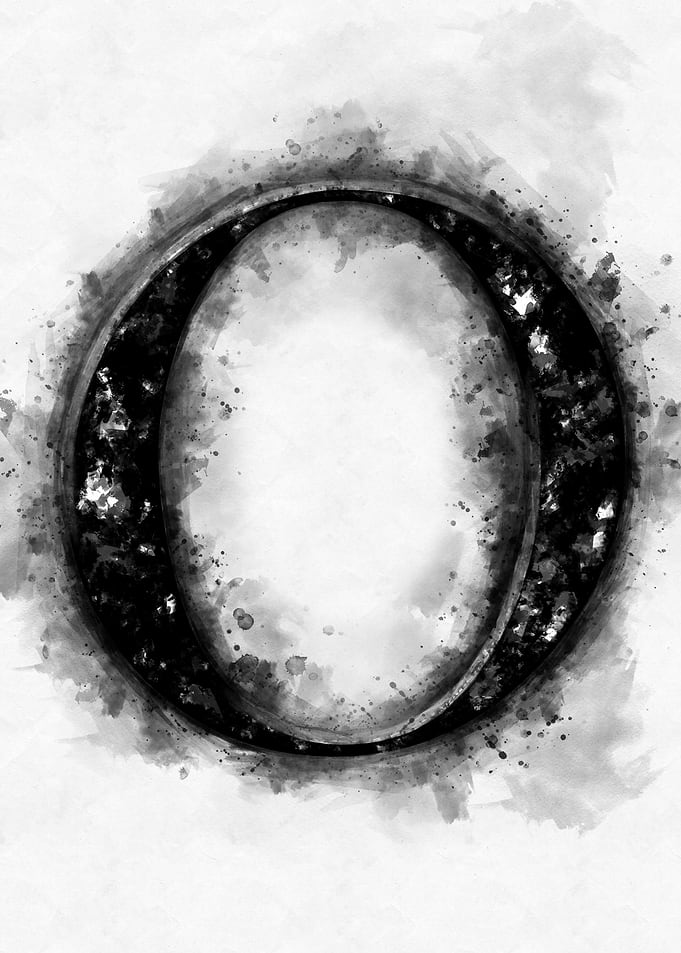 o letter watercolor