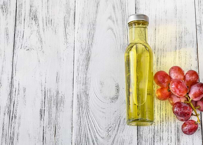 Bottle of grape seed oil