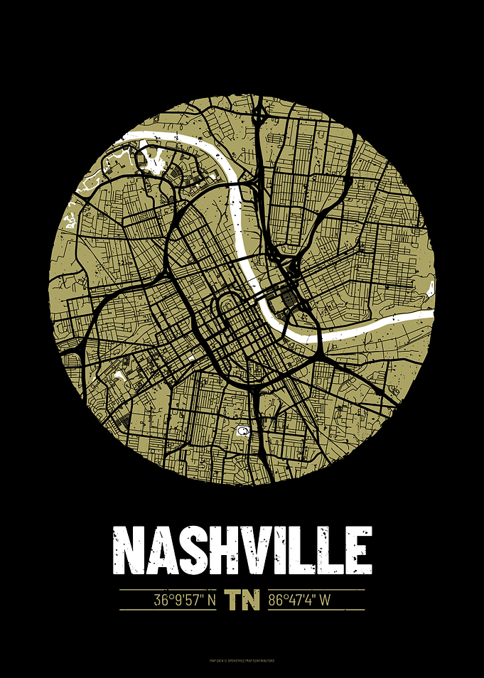 Nashville City Map Design