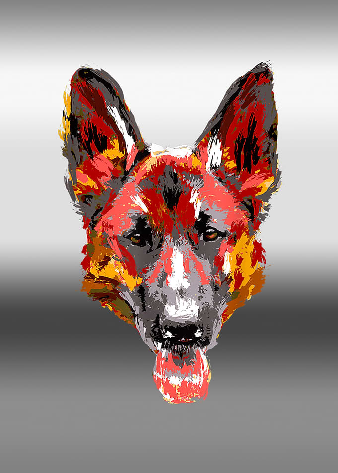 German Shepherd Painting