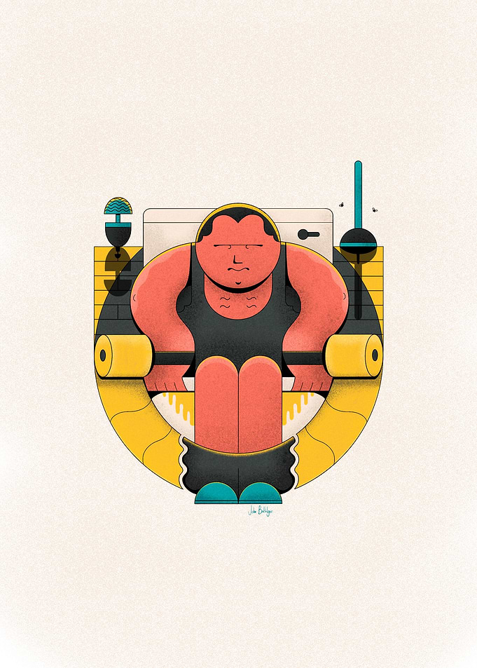 Body Builder on Toilet