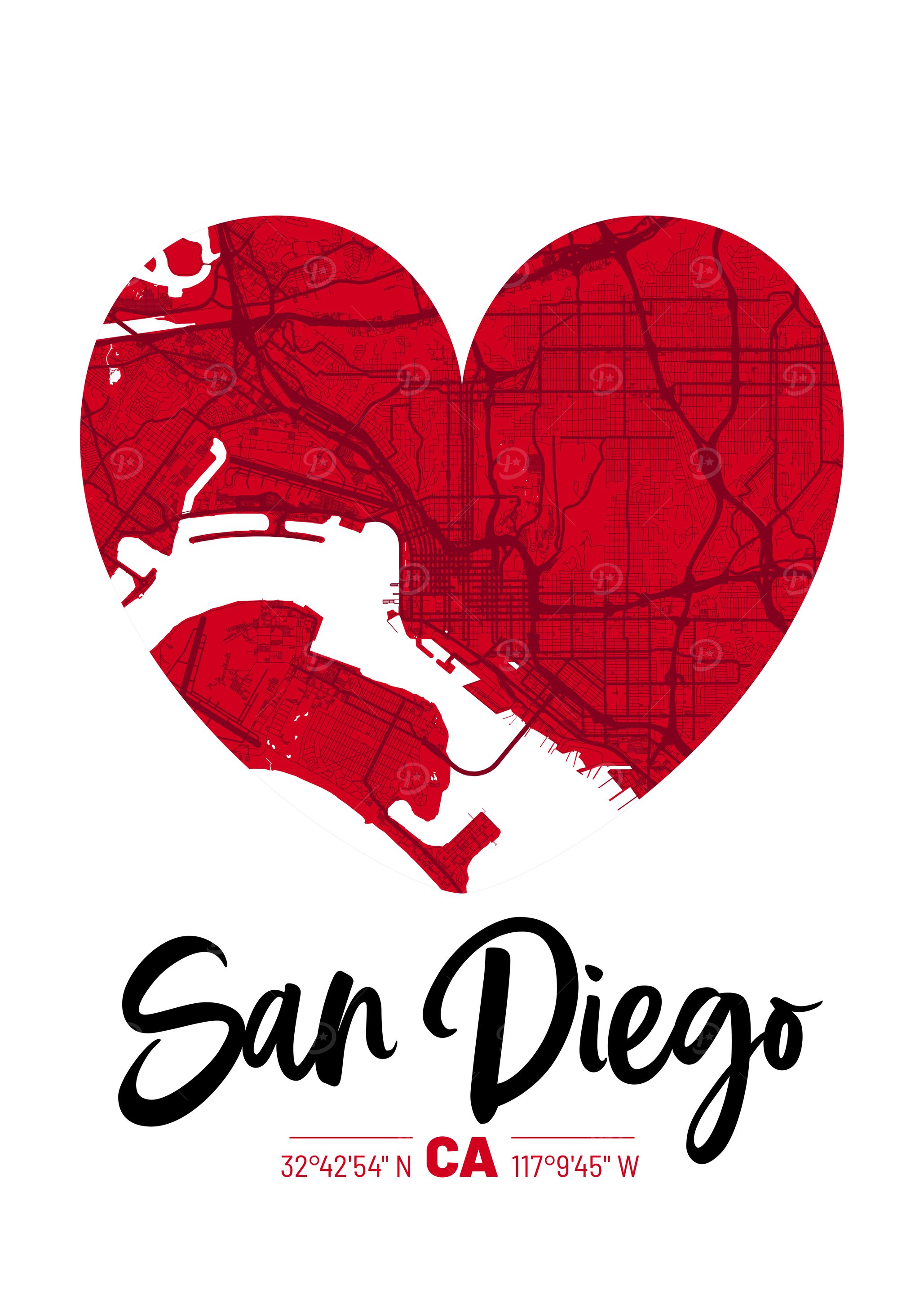San Diego City Map Design