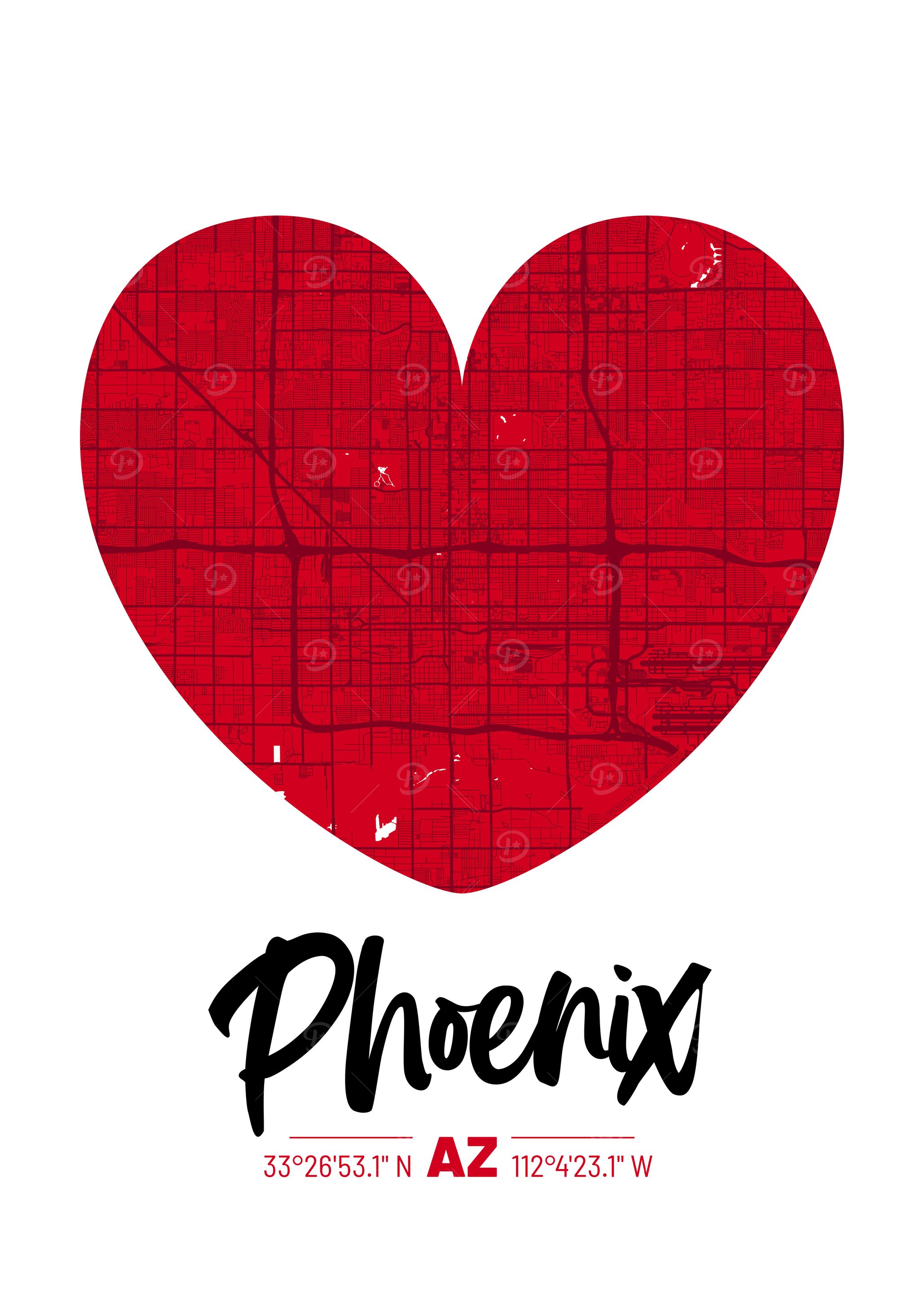 Phoenix City Map Design